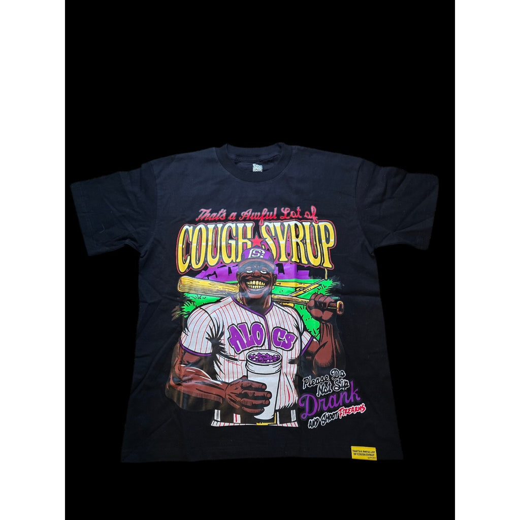 That's a Awful Lot of Cough Syrup Graphic Cotton T-Shirt Black Men Medium NWOT