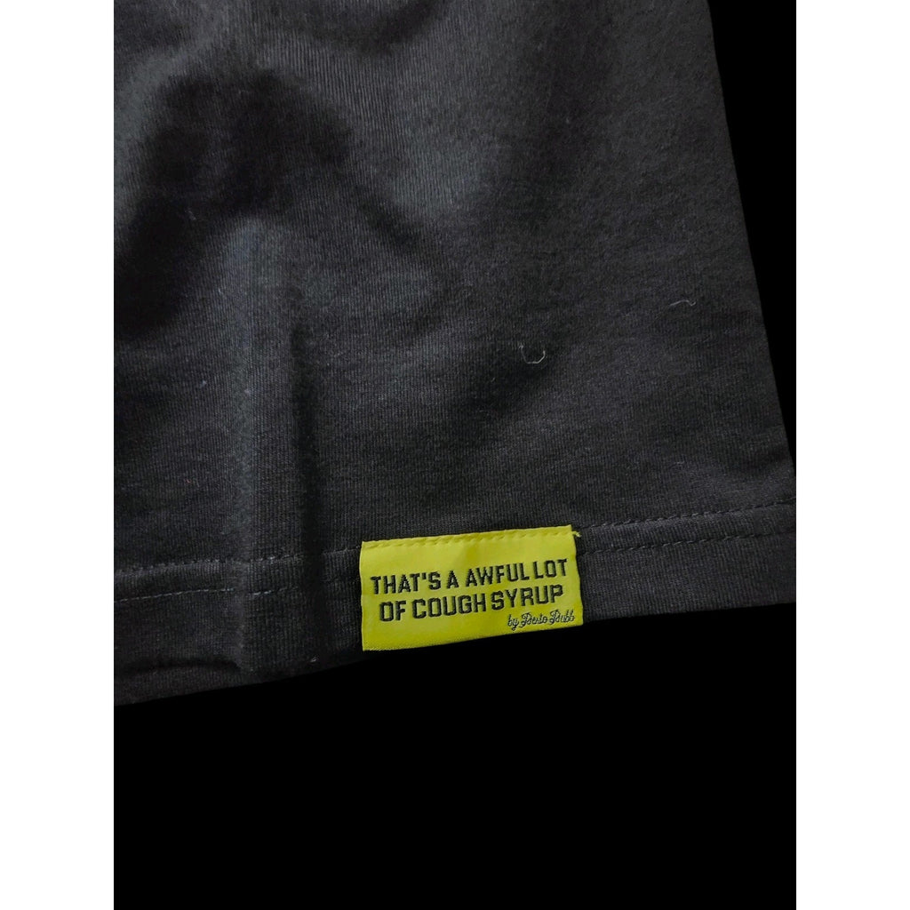 That's A Awful Lot Of Cough Syrup Graphic Cotton T-Shirt Black Crew Neck Men M