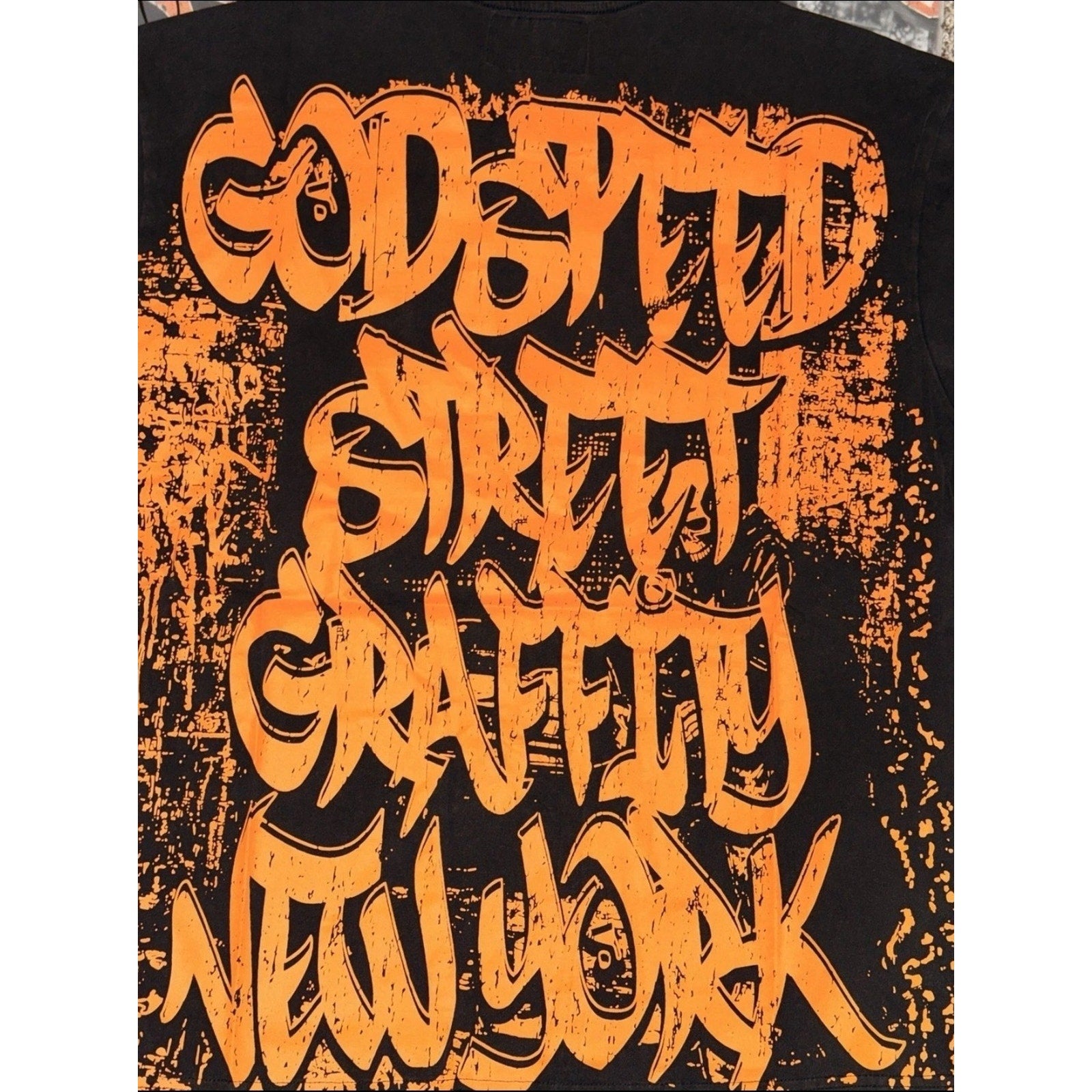 Godspeed Street Graffiti New York Skeleton Graphic T-Shirt Black Men Medium Sho…