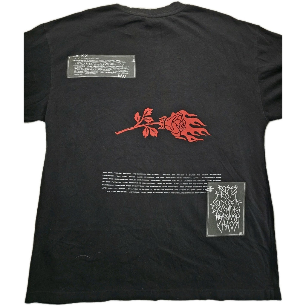 Civil Regime Welcome To Our Fire Oversized Tee Black Small NWOT Streetwear Urban