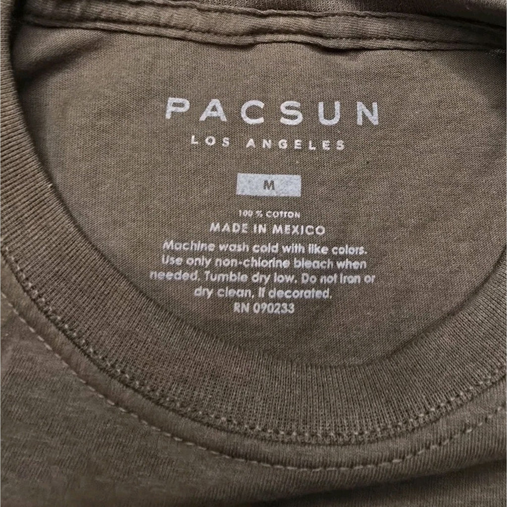 PacSun Natural State of Mind Floral Graphic T Shirt Brown Medium
