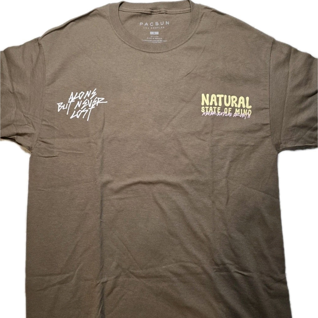 PacSun Natural State of Mind Floral Graphic T Shirt Brown Medium