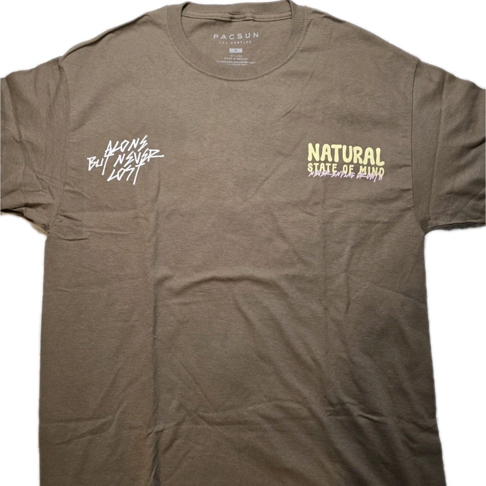 PacSun Natural State of Mind Floral Graphic T Shirt Brown Medium