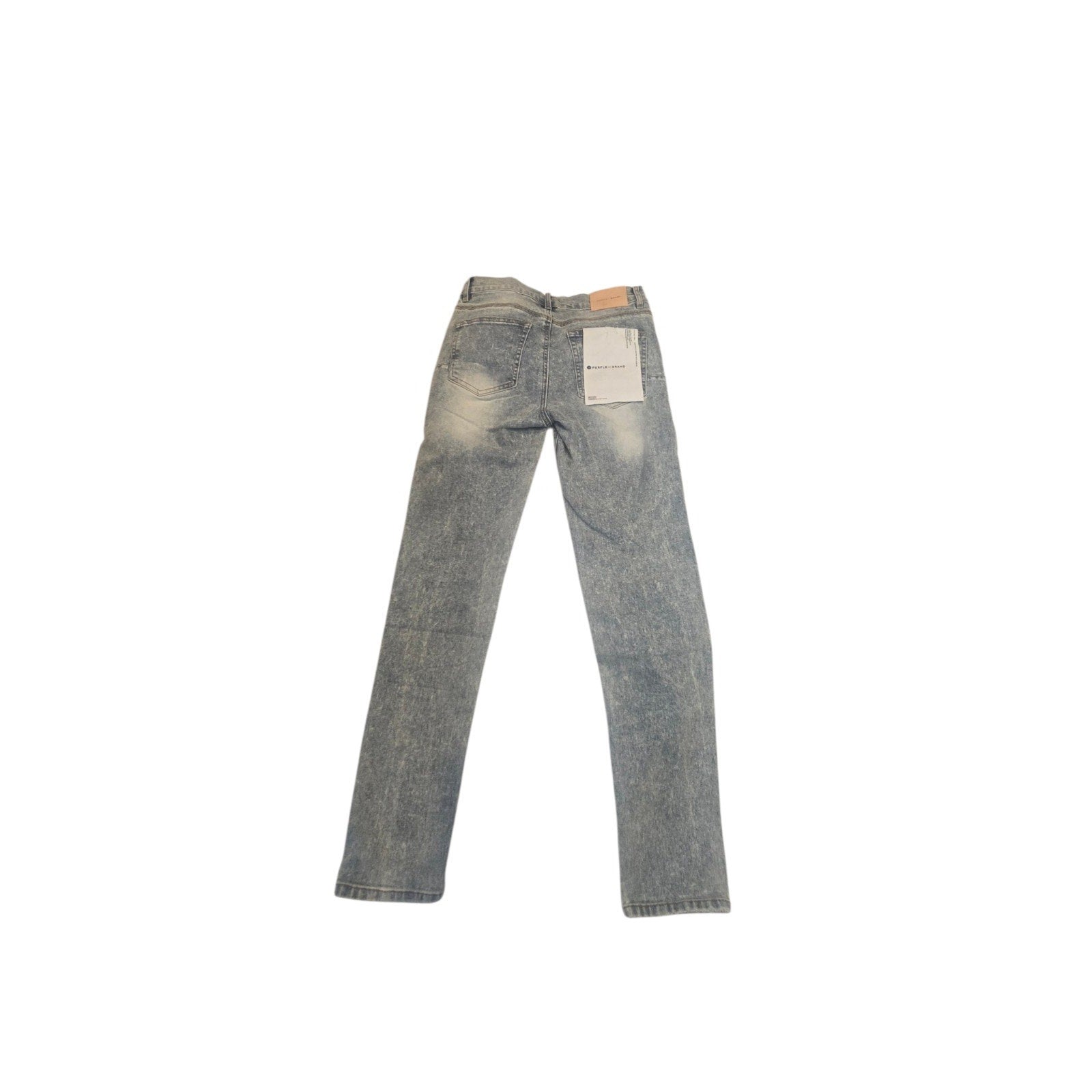 Purple Brand Acid Wash Light Blue Men's Slim Straight Denim Jeans Button Pockets