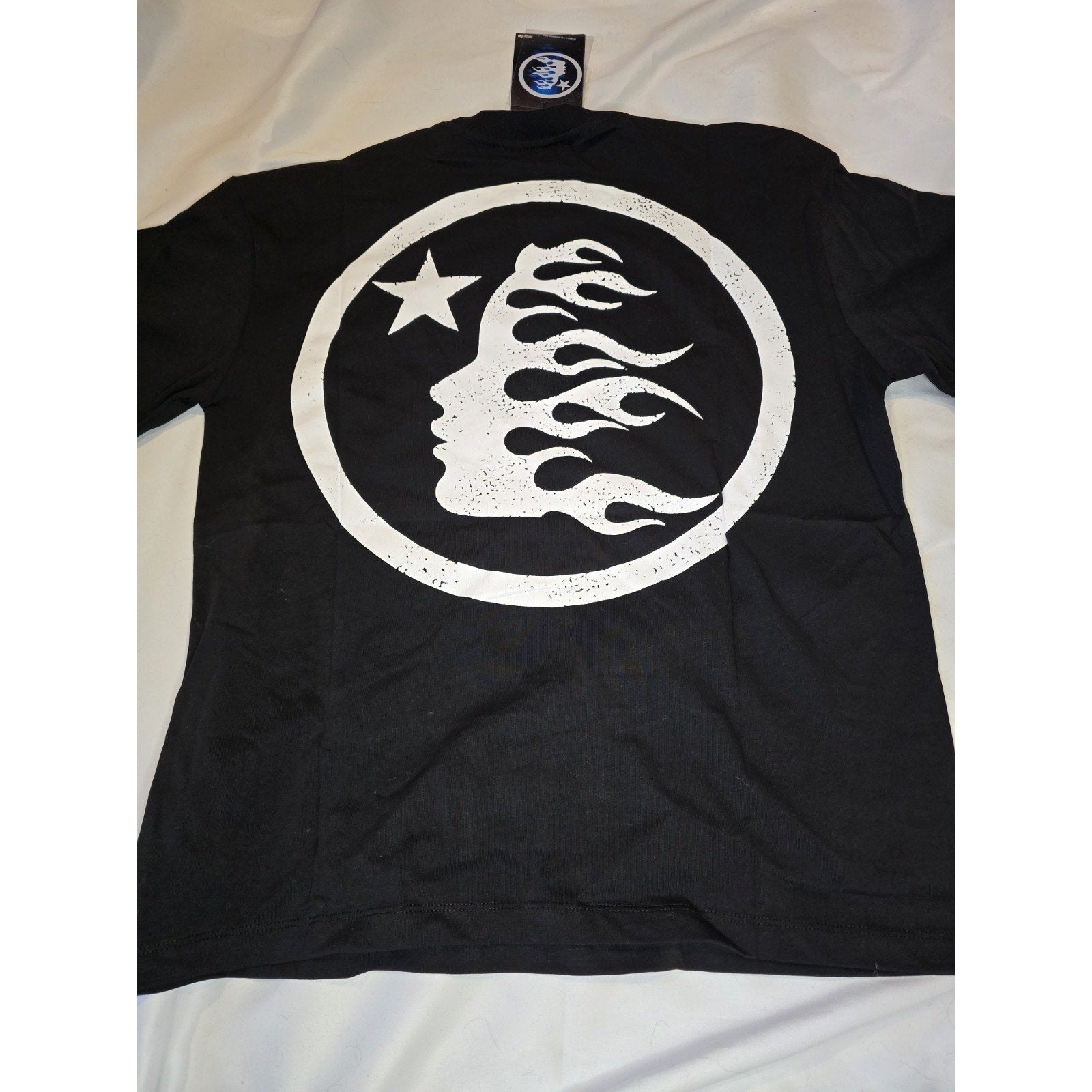 HELLSTAR Black Graphic Print Rhinestone Logo Men's Short Sleeve T-Shirt Size M