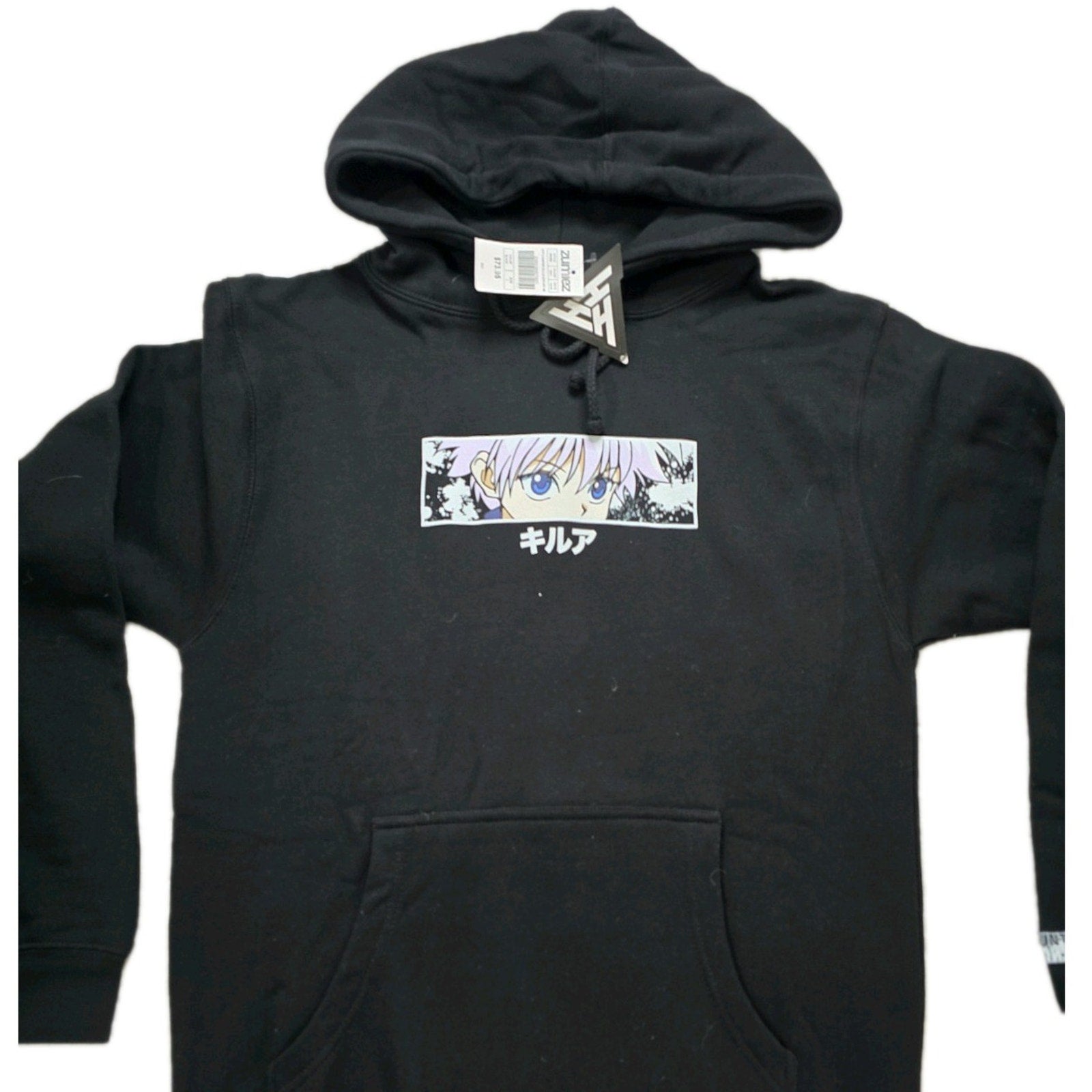 HYP x Hunter x Hunter Killua Eye Graphic Print Pullover Hoodie Black Men's Small