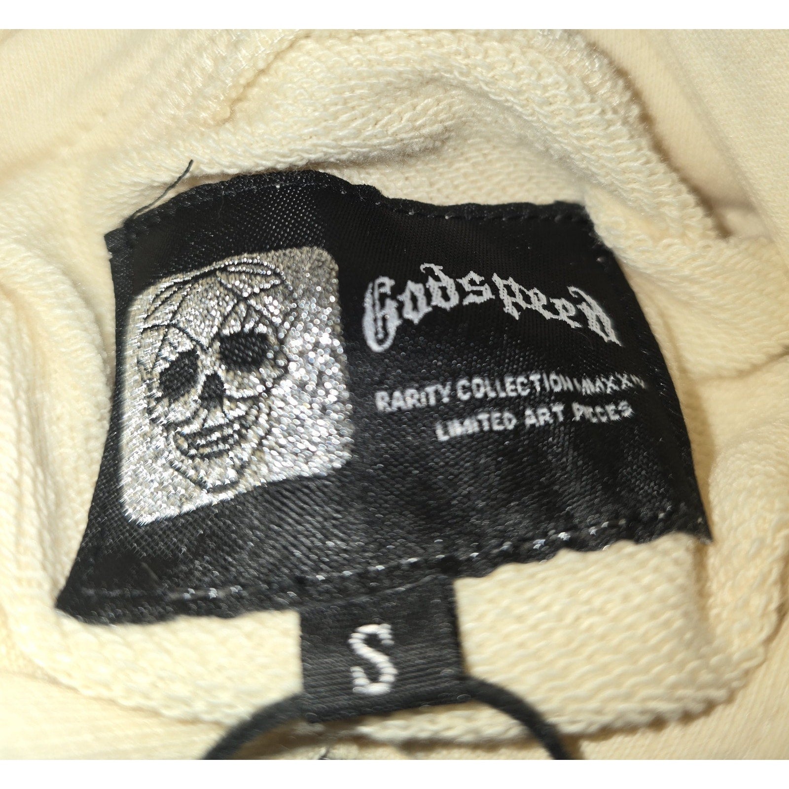 Godspeed Rarity Collection Skull Graphic Hoodie Beige Men's Small NWT