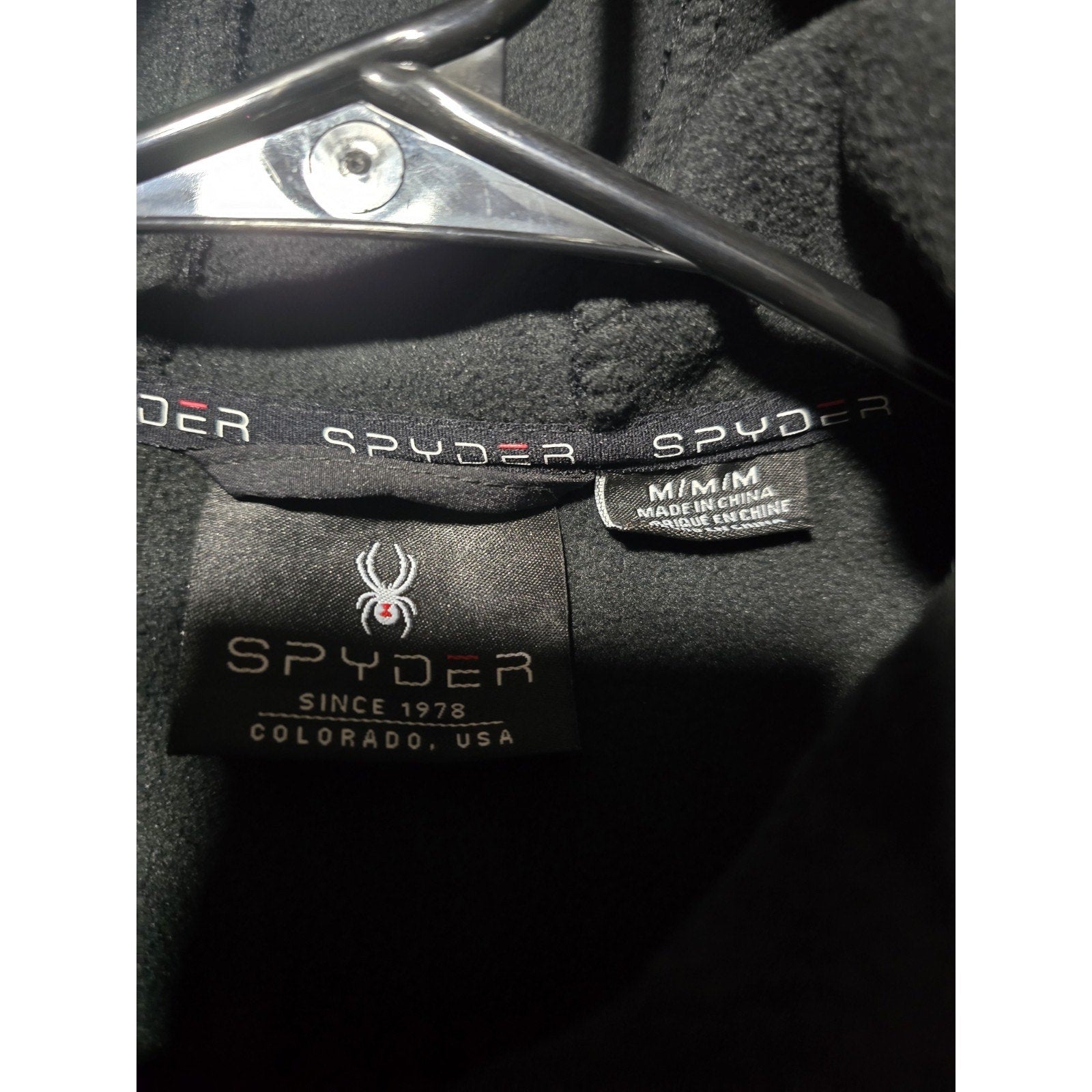 Spyder OMSP182 Black Full Zip Hooded Jacket Medium NWT $149 MSRP