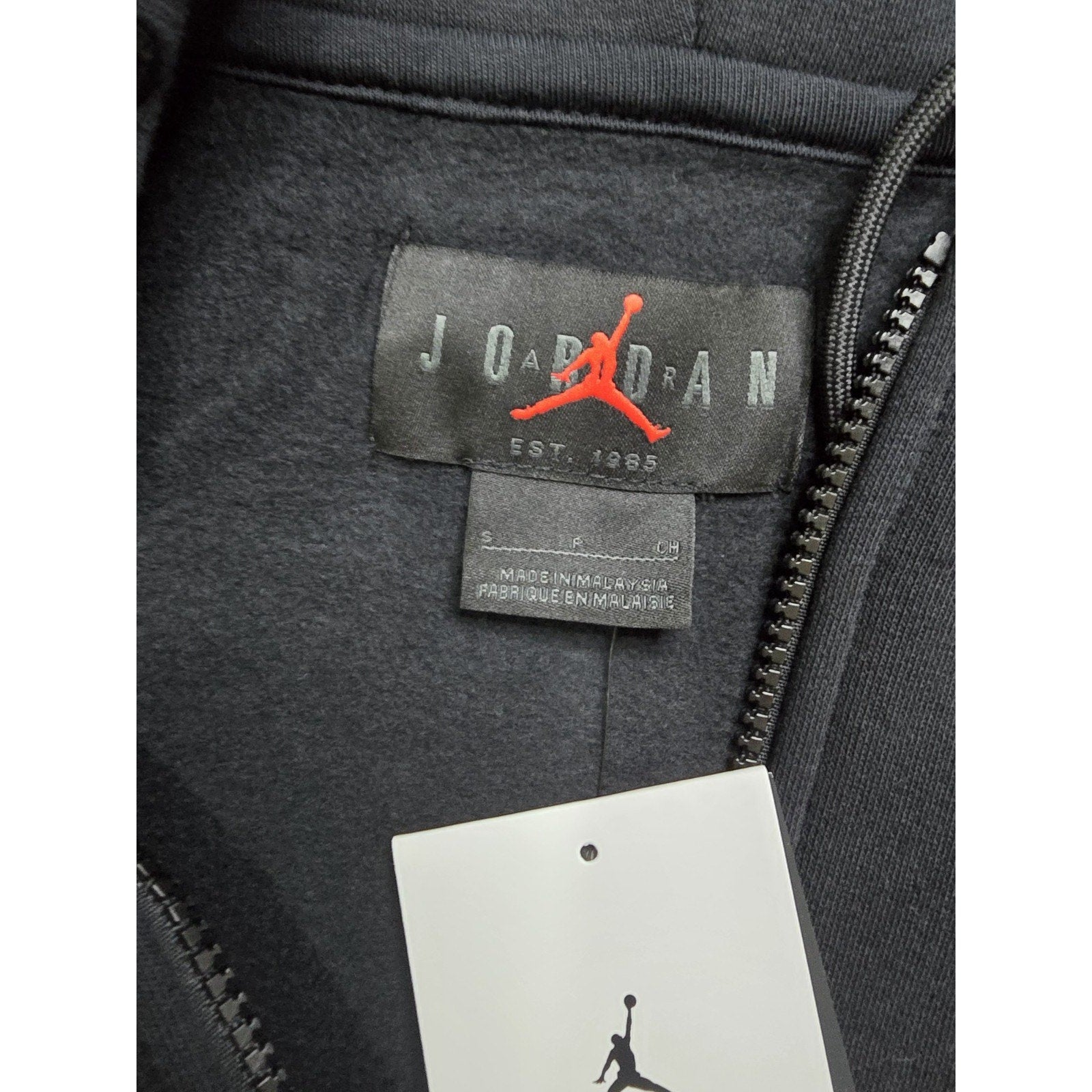 Nike Air Jordan Full Zip Hoodie Black Small Oversized Fit NWT IB7908-010