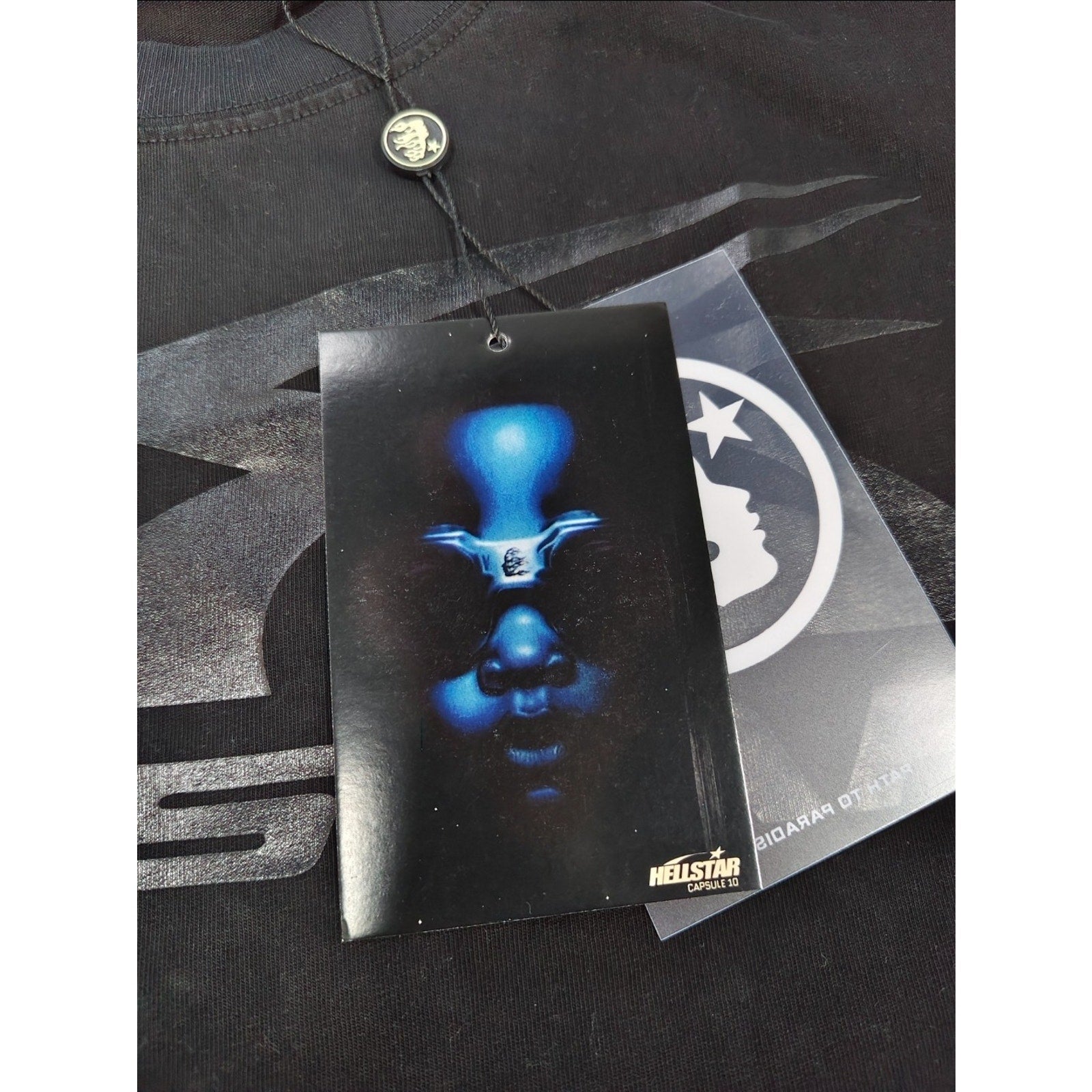 Hellstar Flame Logo Black T-Shirt Size Large NWT Graphic Streetwear Tee