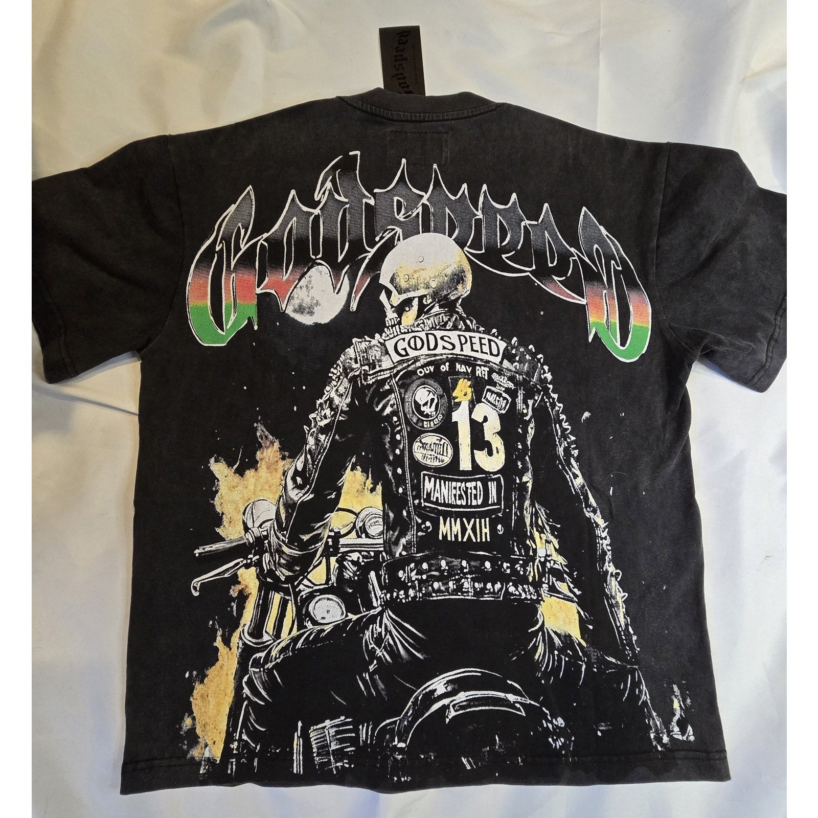 Godspeed Men's Style Shirt Size Small Harley Motorcycle Graphic Print Black NWT