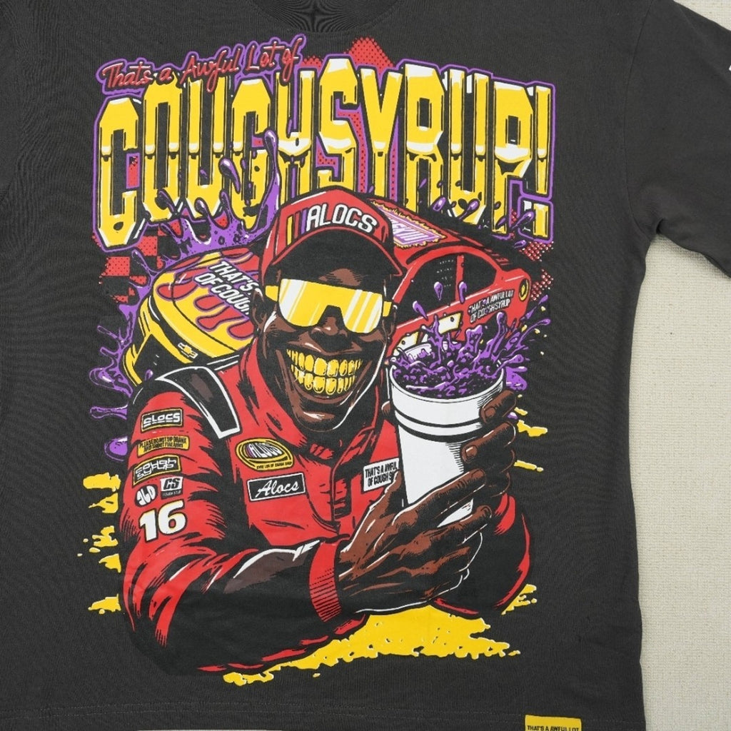That's a Awful Lot of Cough Syrup Desto Dubb Graphic T-Shirt Black Men XL Nascar