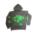 sp5der Graphic Hoodie Gray Green Men's Medium Pullover Fleece Cotton Streetwear