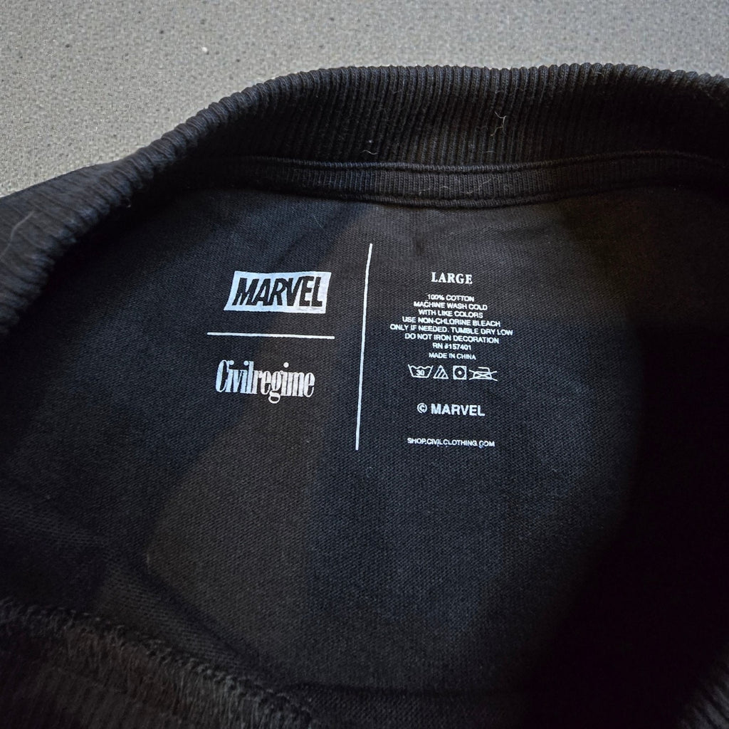 Civil Regime x Marvel Hulk Zombie 199X Oversized Tee Black Large NWT Sold Out