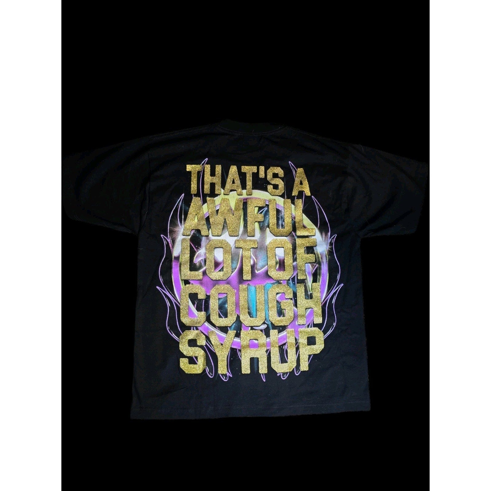 Lost Hills Skull That's A Awful Lot Of Cough Syrup Graphic T-Shirt Black Men L