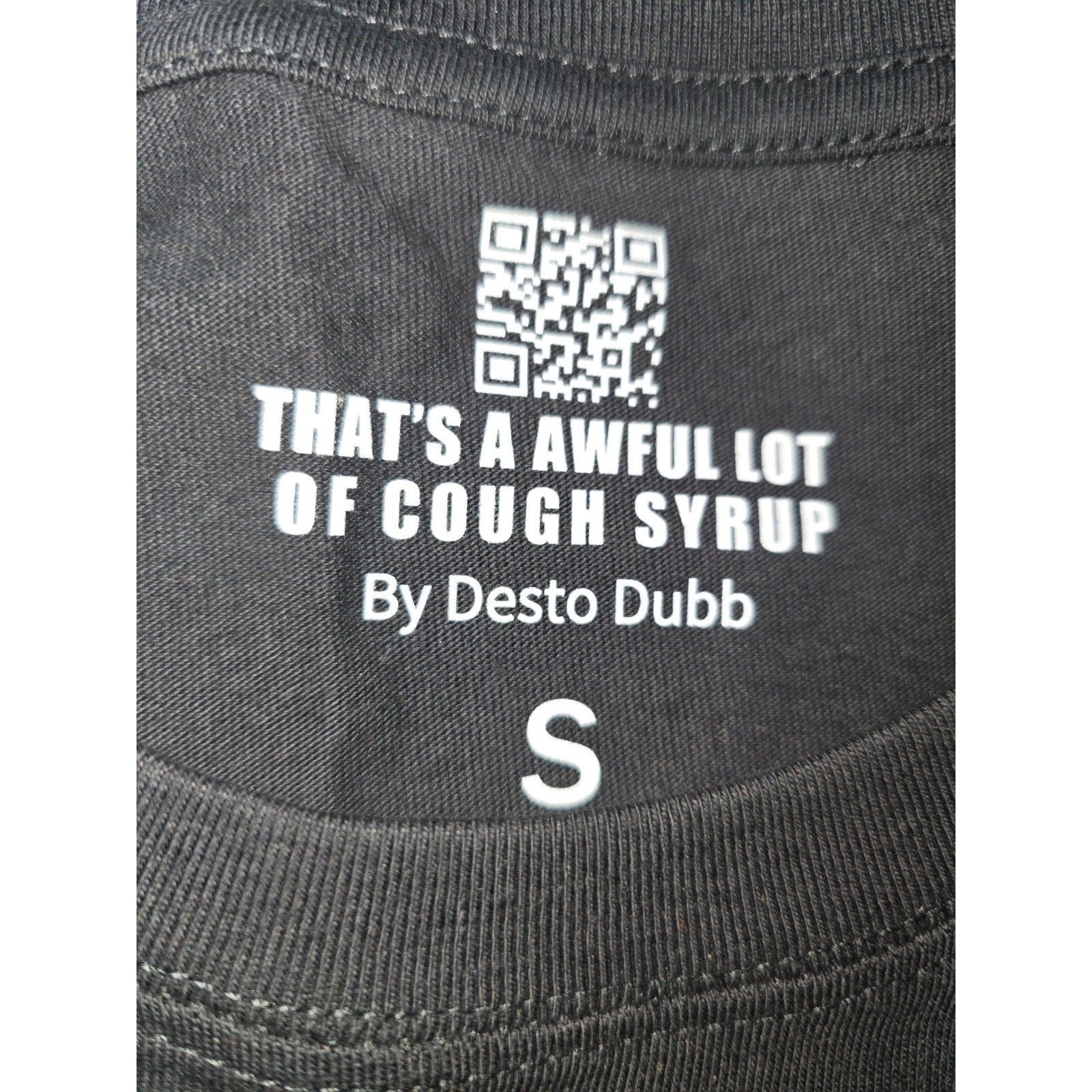 That's a Awful Lot of Cough Syrup Graphic Cotton T-Shirt Black Men oversized S