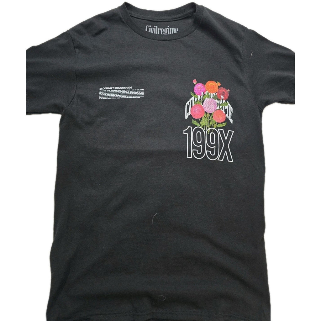 Civil Regime 199X Blooming Through Chaos Tee Black Small NWT Graphic Shirt