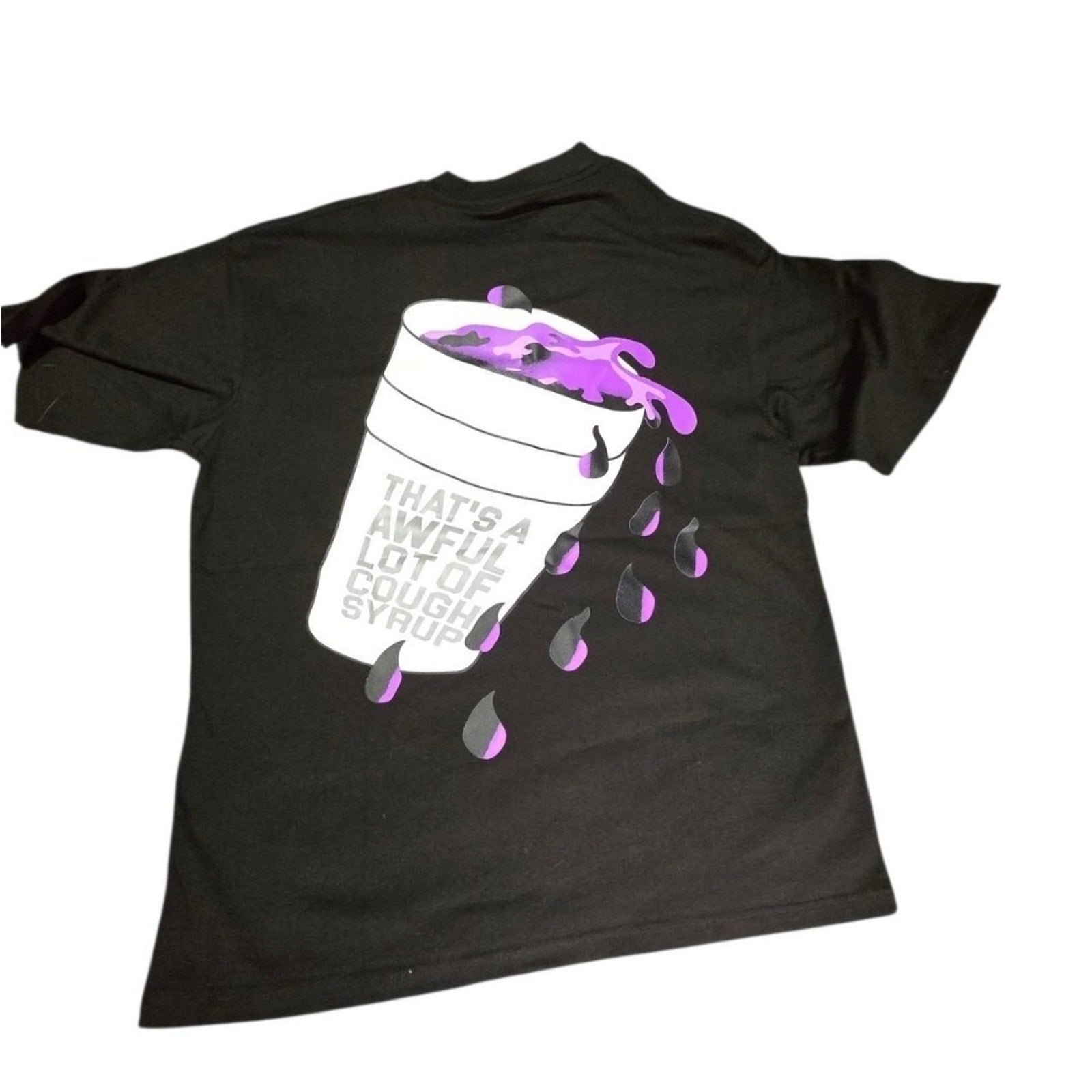 Desto Dubb That's a Awful Lot of Cough Syrup Graphic Cotton T-Shirt Black Men L