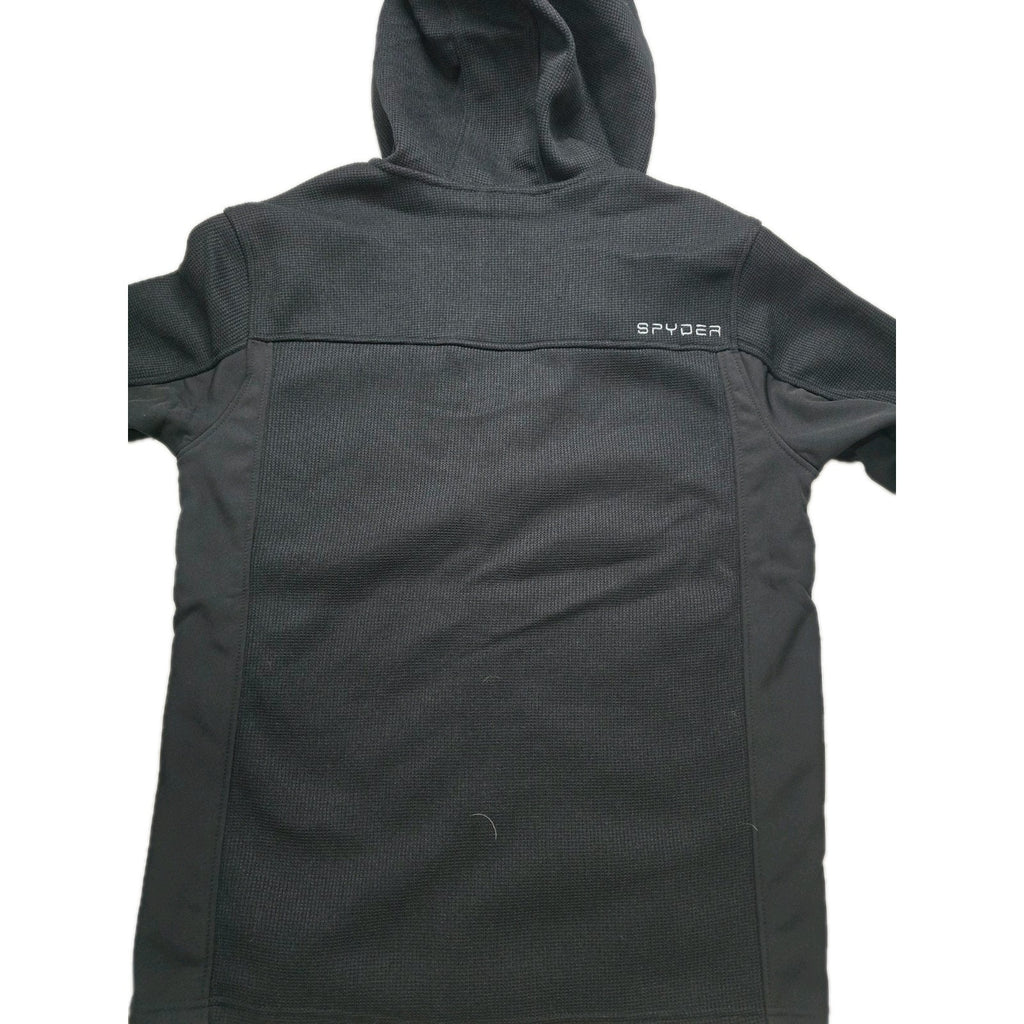 Spyder Men's Wind Resistant Black Hooded Jacket S/P/CH Full Zip