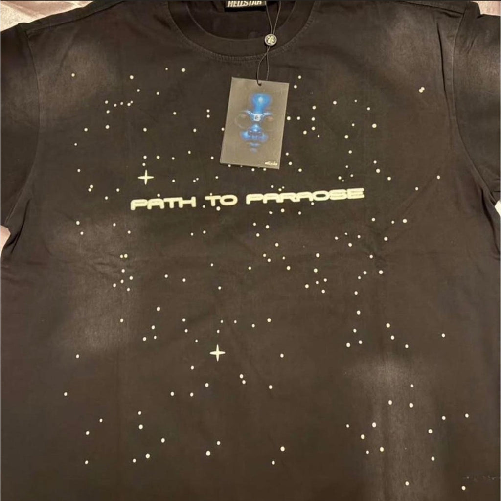 Hellstar Path to Paradise Graphic T-Shirt Black Men L Short Sleeve NWT NFC Tag