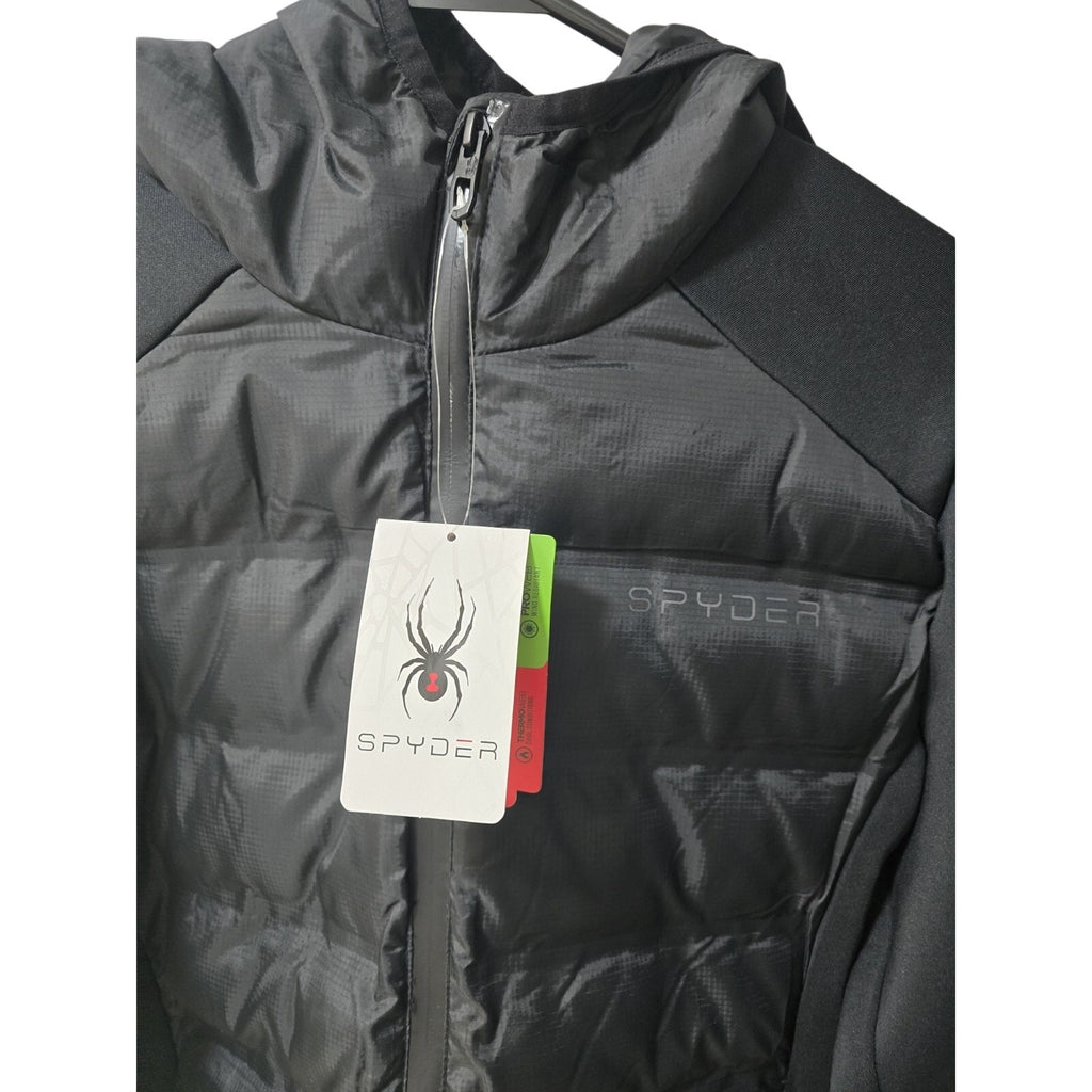 Spyder Men's Wind Resistant Black Jacket S Zipped Pockets Casual Full Zip
