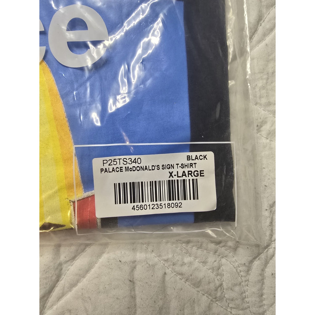 Palace McDonald's Sign T Shirt Black XL P25TS340 Sealed In Bag