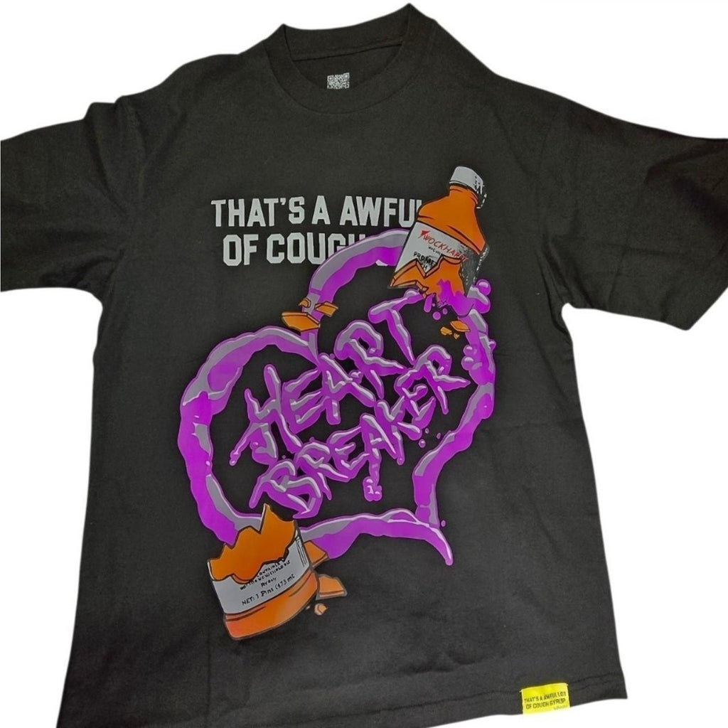 Desto Dubb That's a Awful Lot of Cough Syrup Heartbreaker Tee Black Men Med NWOT