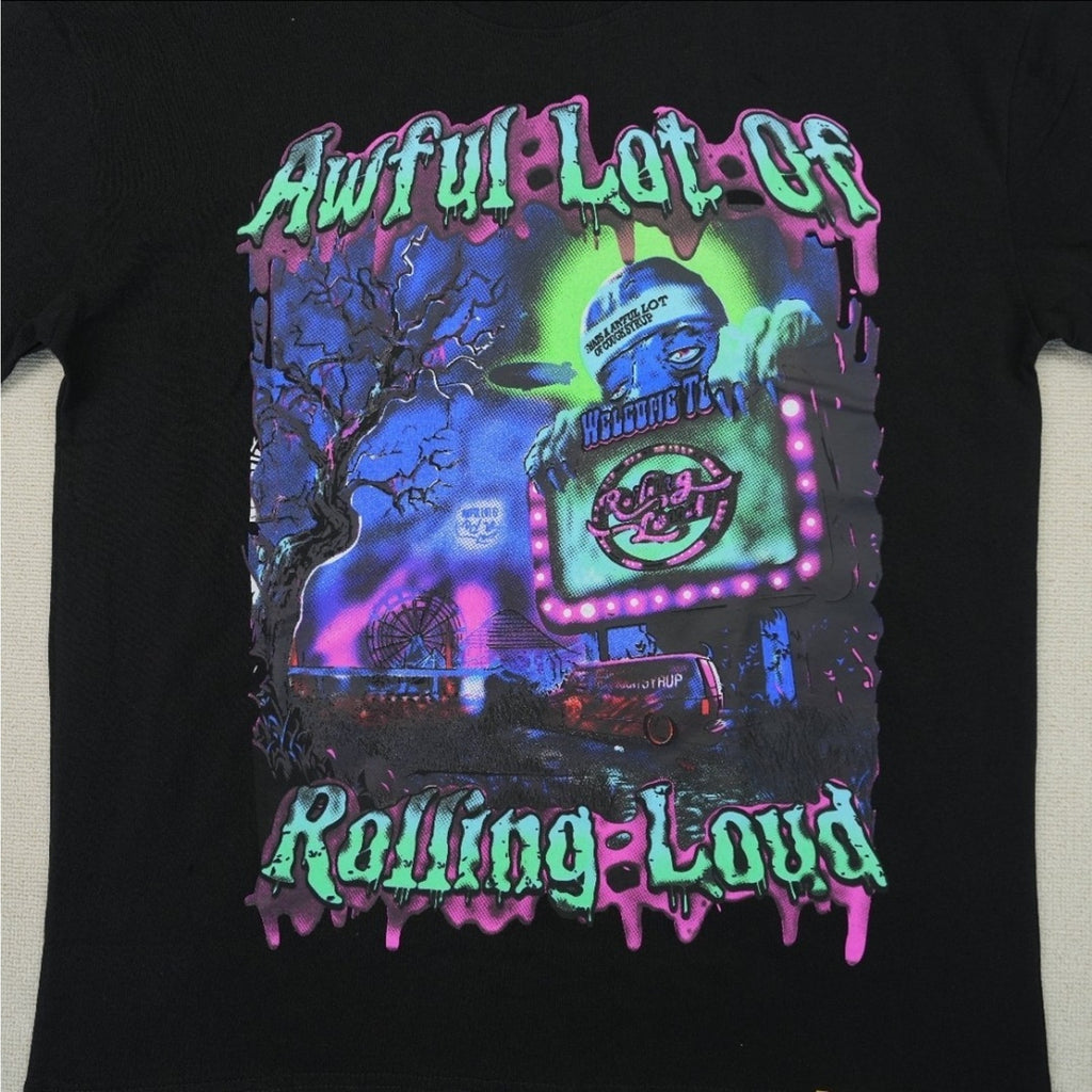 Awful Lot Of Cough Syrup Rolling Loud Graphic T-Shirt Black Men Large SEALED BAG