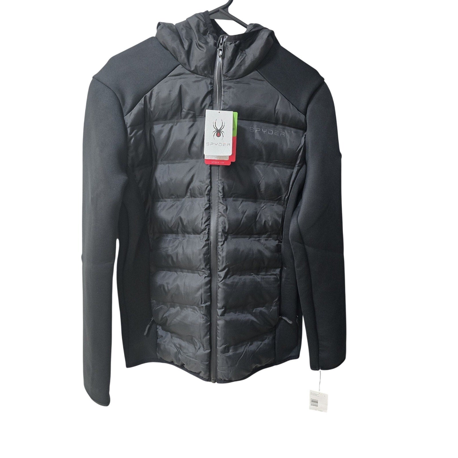 Spyder Men's Wind Resistant Black Jacket S Zipped Pockets Casual Full Zip