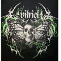 Vitriol Skull Butterfly Cross Graphic Cotton T-Shirt Black Crew Neck Men Medium