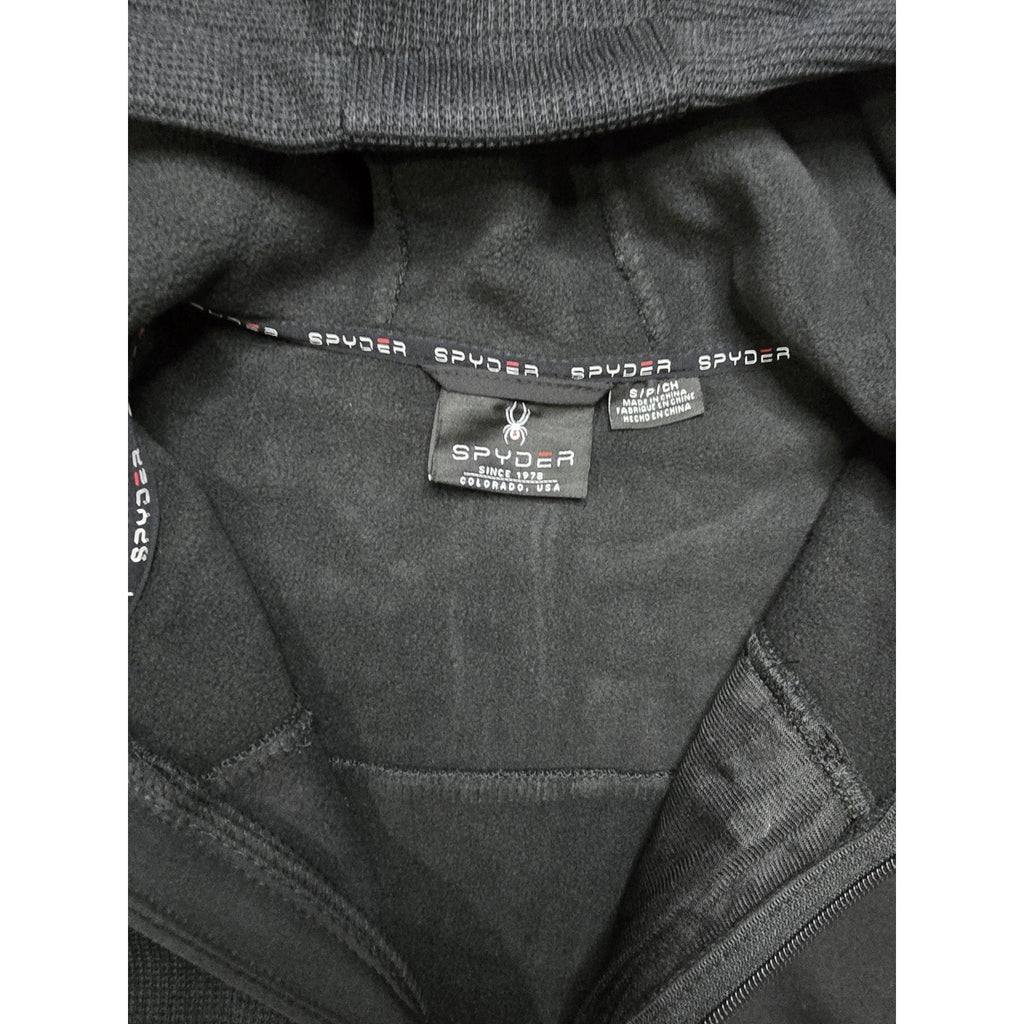 Spyder Men's Wind Resistant Black Hooded Jacket S/P/CH Full Zip