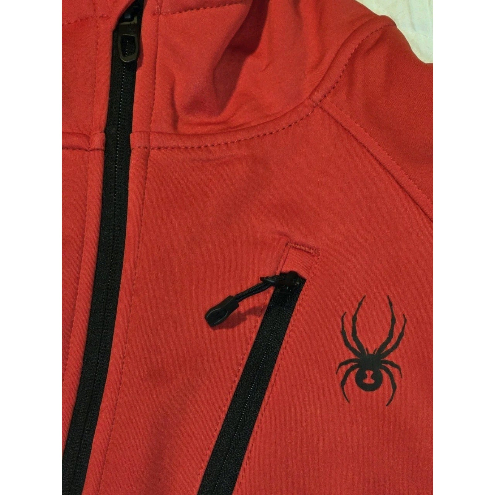 Spyder HydroWEB Waterproof Full Zip Hoodie Red Black Men's Small SPFFM203-601