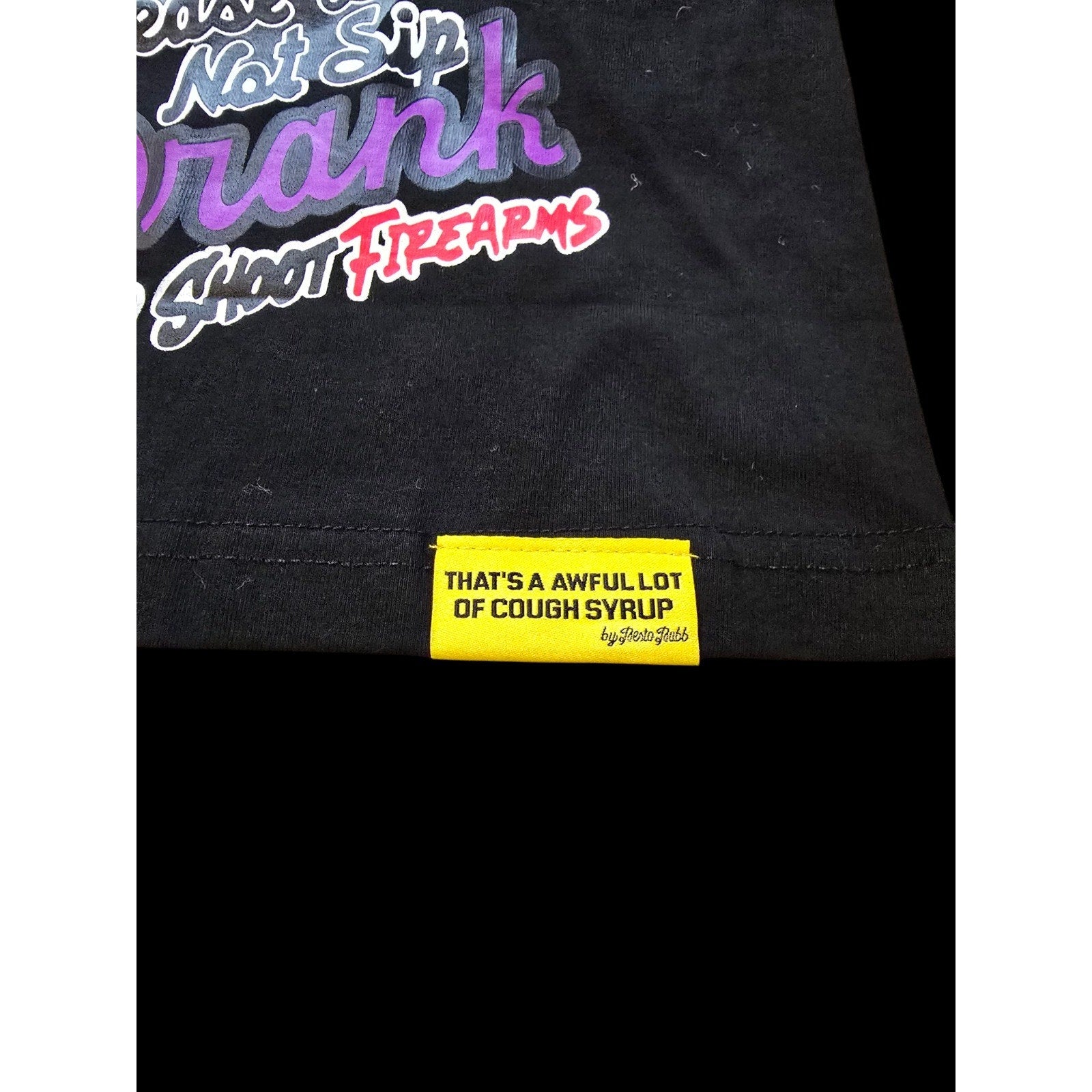 That's a Awful Lot of Cough Syrup Graphic Cotton T-Shirt Black Men Medium NWOT