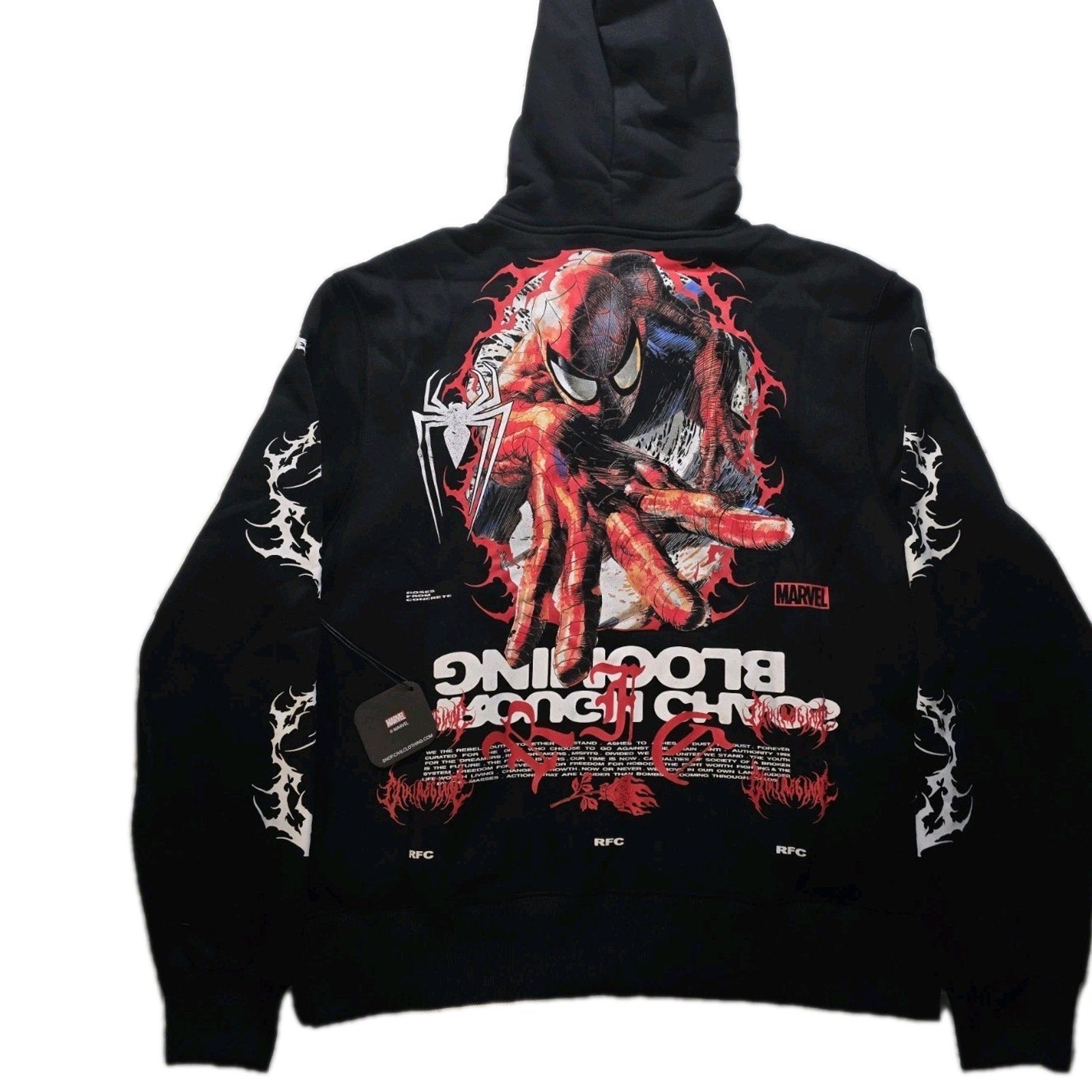 Marvel x Civil Regime Tangled In Time Chaos Hoodie Black Large NWT Spider-Man