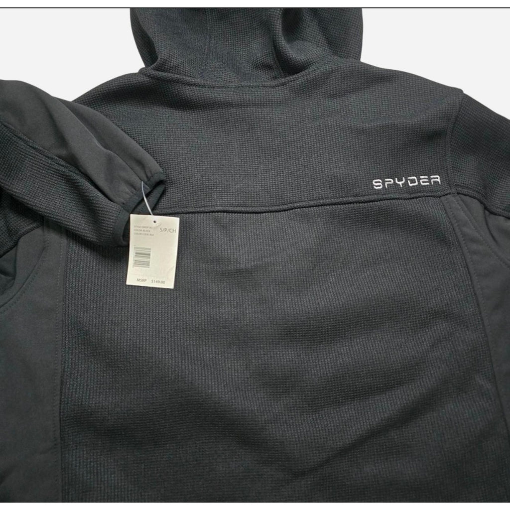 Spyder OMSP182 Black Full Zip Hooded Jacket Medium NWT $149 MSRP
