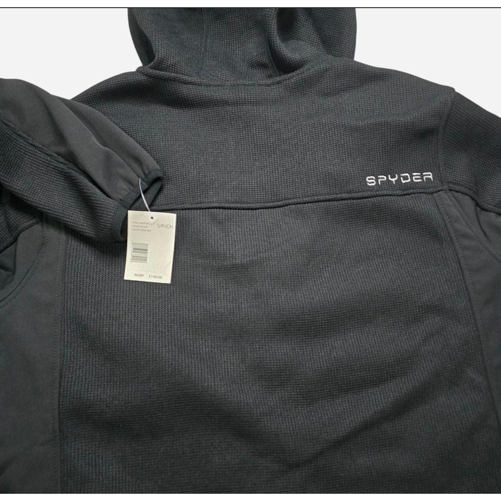 Spyder OMSP182 Black Full Zip Hooded Jacket Medium NWT $149 MSRP