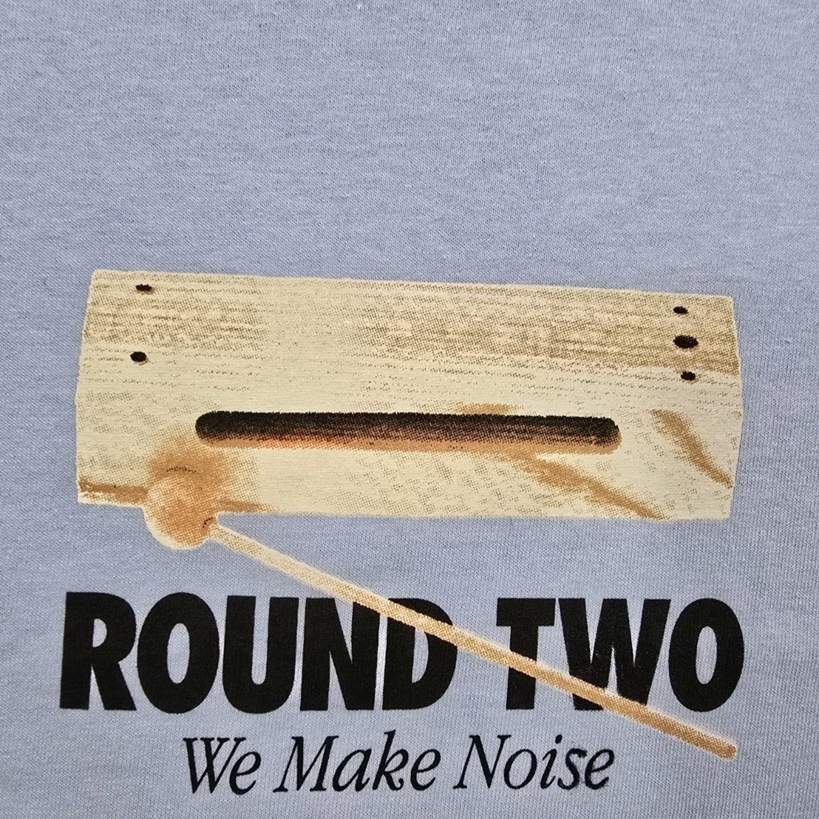 Round Two We Make Noise T Shirt Medium Blue Graphic Streetwear Tee