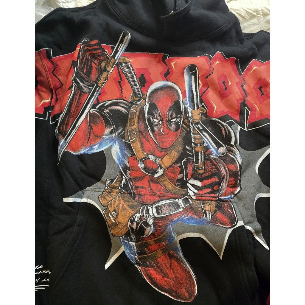 Civil Regime Marvel Deadpool Forever Regime Graphic Hoodie Pullover Black Red Medium