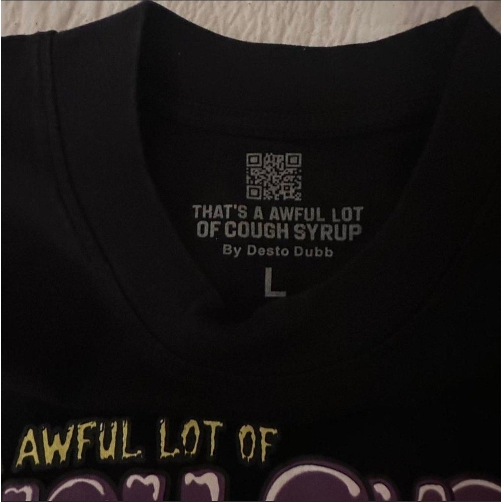 Desto Dubb That's a Awful Lot of Cough Syrup Skeleton Tee Black Men L NWOT