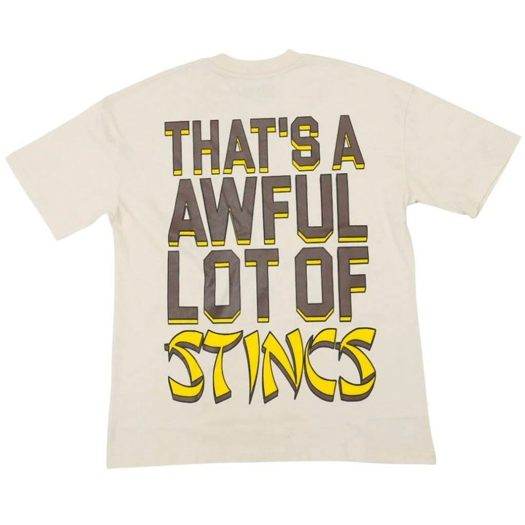 That's A Awful Lot Of Cough Syrup Graphic Print Cotton T-Shirt Beige Men L (DS)