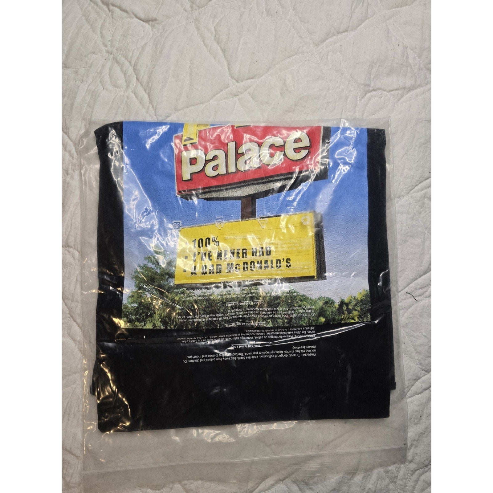Palace McDonald's Sign T Shirt Black XL P25TS340 Sealed In Bag