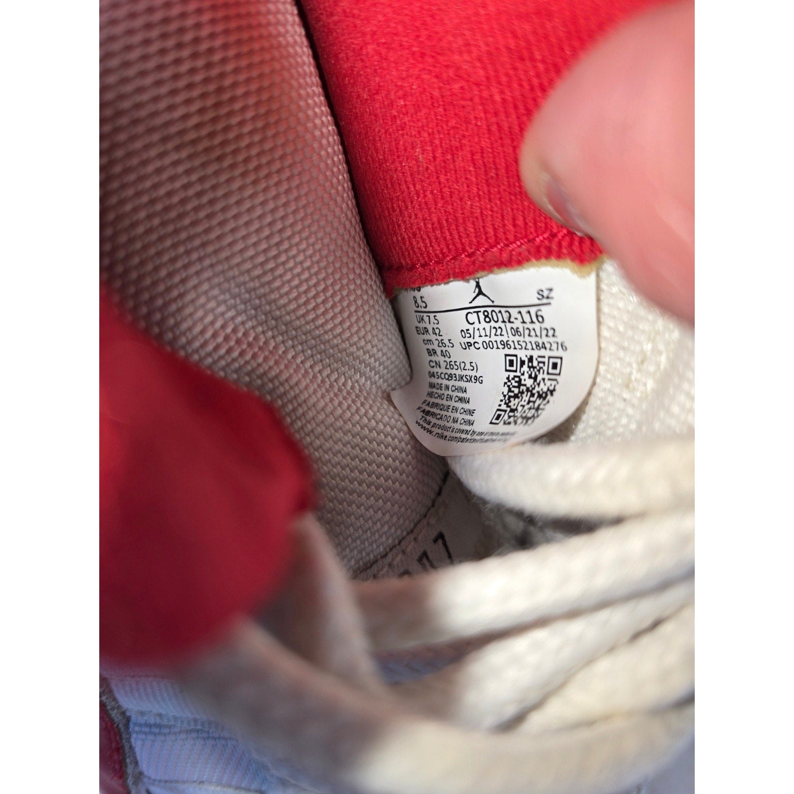 Jordan Air Jordan 11 Red/White High Top Athletic Basketball Sneakers