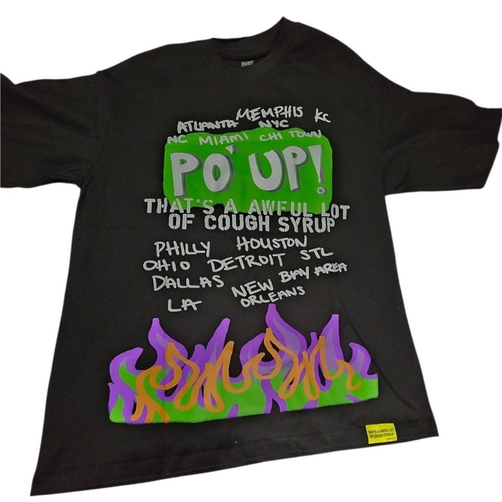 Desto Dubb That's a Awful Lot of Cough Syrup Graphic Cotton T-Shirt Black Men L