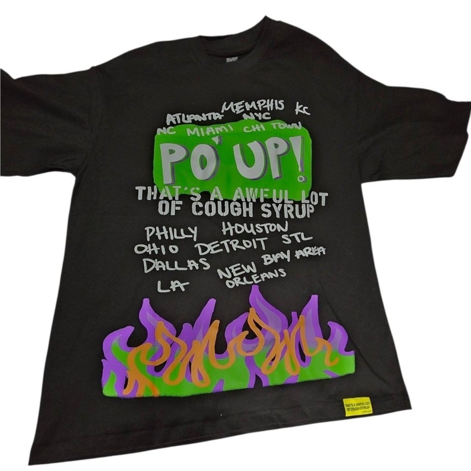 Desto Dubb That's a Awful Lot of Cough Syrup Graphic Cotton T-Shirt Black Men L