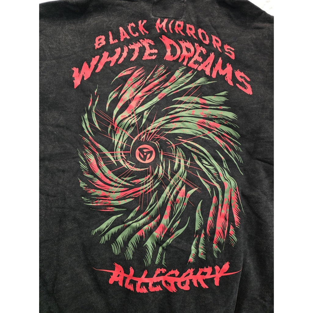 Allegory Black Mirrors White Dreams Hoodie Washed Black Mens M NIB
