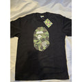 A Bathing Ape BAPE Style Camo Ape Head Graphic T Shirt Black Size Medium New