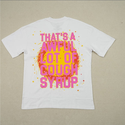 AWFUL LOT OF COUGH SYRUP Eagle Graphic Cotton T-Shirt White Crew Neck Men S