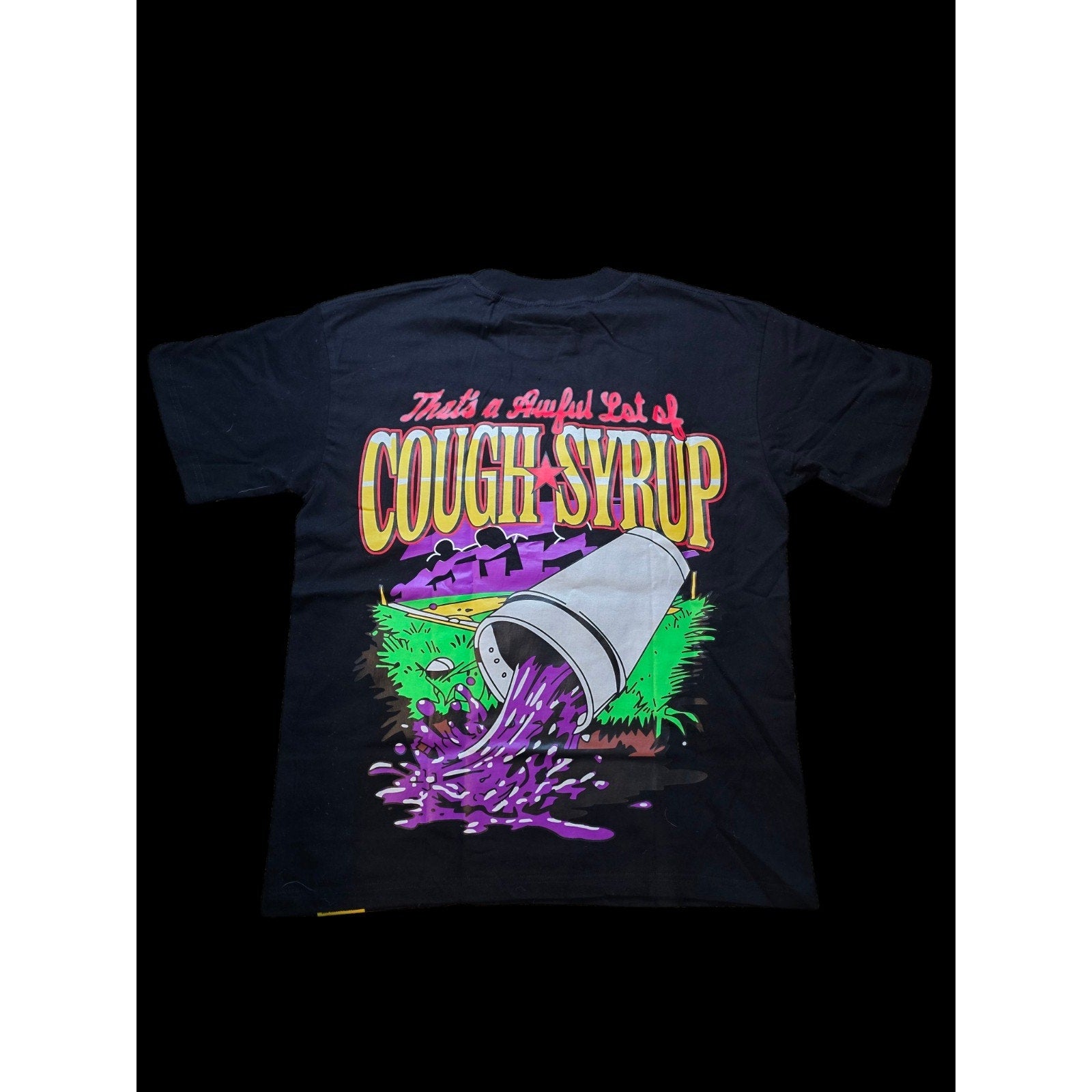 That's a Awful Lot of Cough Syrup Graphic Cotton T-Shirt Black Men Medium NWOT