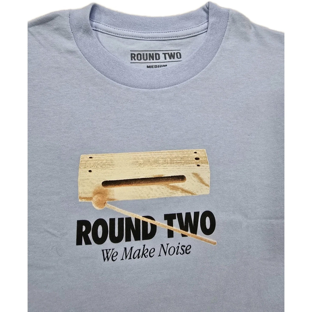 Round Two We Make Noise T Shirt Medium Blue Graphic Streetwear Tee