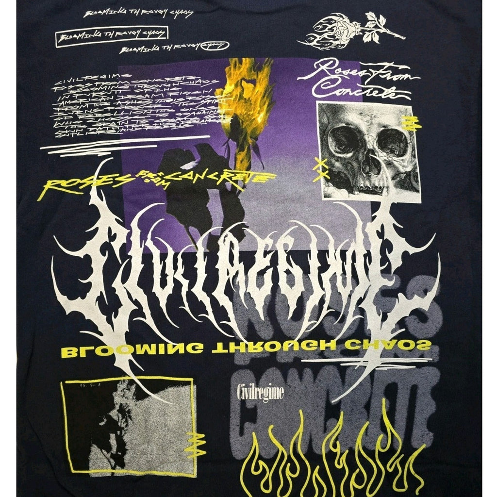 Civil Regime Watch Us Burn Oversized Small Future Dusk NWT Roses From Concrete